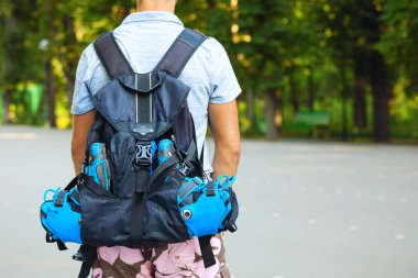 Genç erkek paten patenci rulo sırt çantası - ateş behin