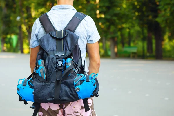 Genç erkek paten patenci rulo sırt çantası - ateş behin