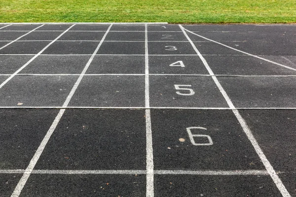 Mållinjen på gamla stadion. — Stockfoto