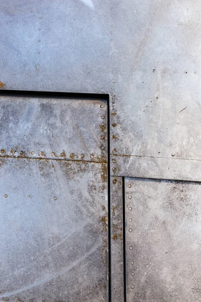 Close Old Aircraft Aluminum Texture Rivets — Stock Photo, Image