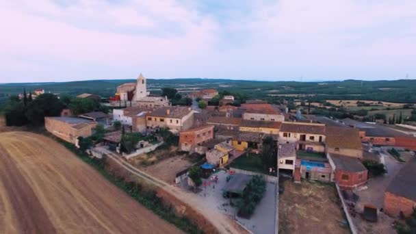 Vue aérienne d'un petit vieux village — Video