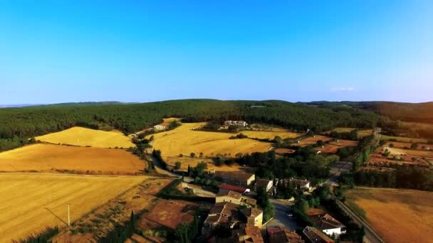 Luchtfoto van een klein oud dorpje — Stockvideo