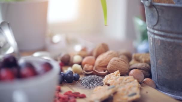 Superfood, superalimentos saludables — Vídeos de Stock