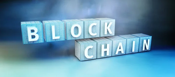 Концепция шифрования Blockchain — стоковое фото