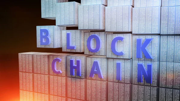 Концепция шифрования Blockchain — стоковое фото