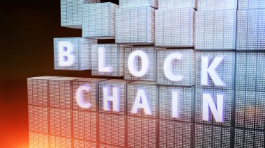 Blockchain encryption concept clipart