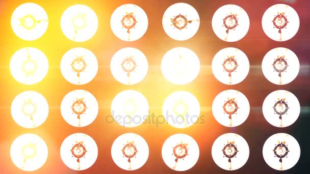 明るいオレンジ投光照明のオン/オフ — ストック動画