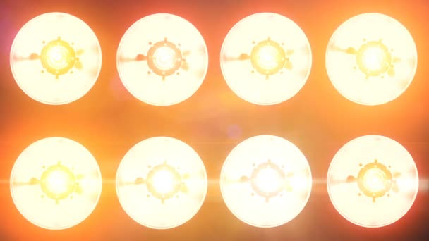 Projecteurs orange vif allumés et éteints 