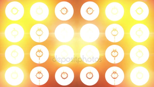 Holofotes laranja brilhante ligar e desligar — Vídeo de Stock