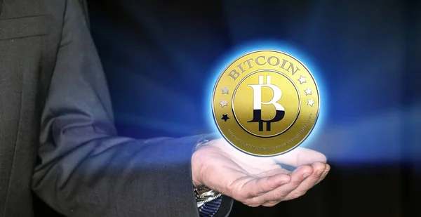 Mnóstwo bitcoins - trochę monet btc nowe wirtualne pieniądze — Zdjęcie stockowe