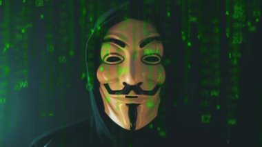Anonim bilgisayar hacker giyen maskesi