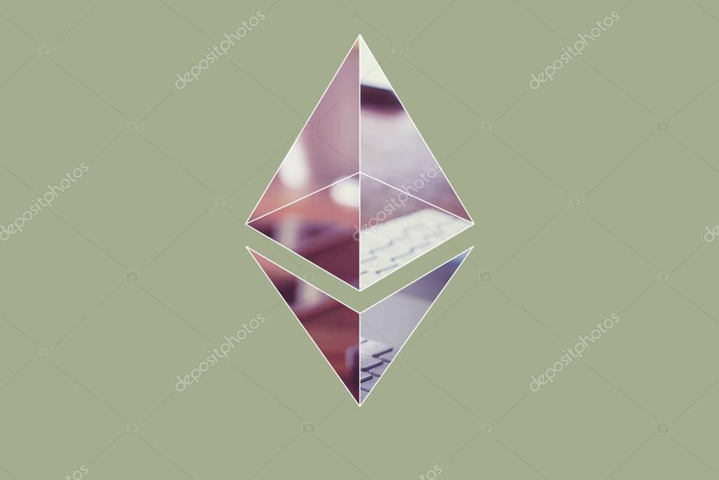 AACHEN, GERMANY - JUNE 14, 2017: Illustration of Ethereum Logo on simple Background. Ethereum is a security computer encryption concept for online banking and secure contract technology
