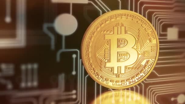 Bitcoin - bit mince Btc nové virtuální peníze. — Stock video