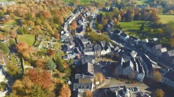 Luchtfoto Drone Uitzicht Het Historische Dorpje Met Naam Kornelimuenster Een — Stockvideo