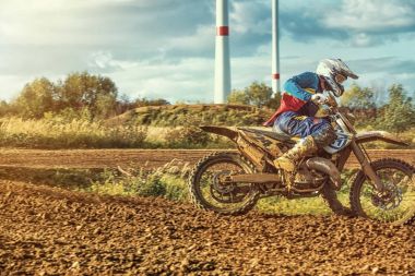 Motocross Mx toprak yolda sürme binici