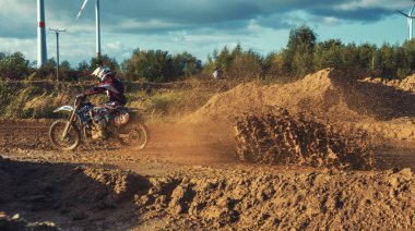Motocross Mx toprak yolda sürme binici