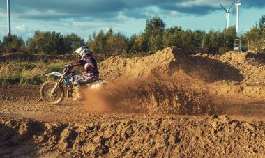 Motocross Mx toprak yolda sürme binici