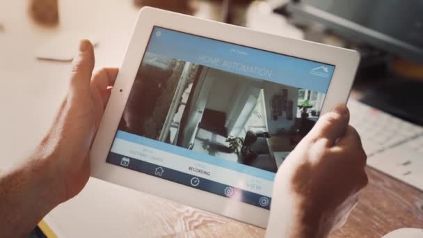 Smart Home Device - Home Control — Stock Footage Smart Home Device - Home Control Royalty Free Stock Footage