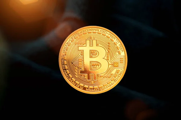 Bitcoin a nova moeda criptomoeda — Fotografia de Stock