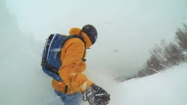 Alagna Valsesia Piemont Italia Marzo 2015 Punto Vista Dello Snowboarder — Video Stock