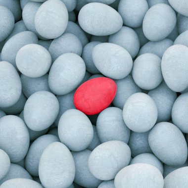 farklı renkli Paskalya yumurtaları grup