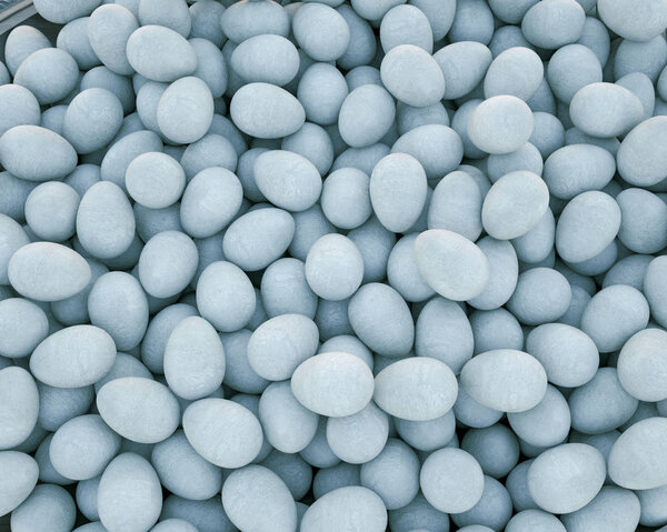 Большая группа различных пасхальных яиц
