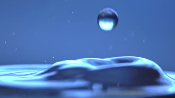 Waterdruppel Fotograferen Met Hoge Snelheidscamera — Stockvideo