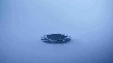 Yavaş hareket su damla sıçrama sakin suya - ultra yüksek hızlı kamera ile çekim