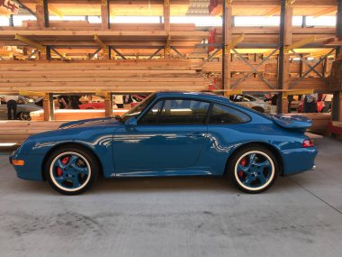 Los Angeles, Ca - 22 Nisan 2018: Porsche klasik arabalar Luftgekuehlt 5 araba, Ganahl kereste göster. Luft 5 porsche taraftarların yıllık toplantısı olduğunu