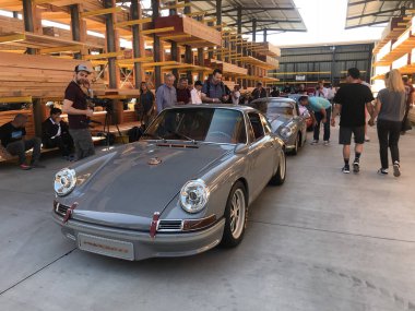 Los Angeles, Ca - 22 Nisan 2018: Porsche klasik arabalar Luftgekuehlt 5 araba, Ganahl kereste göster. Luft 5 porsche taraftarların yıllık toplantısı olduğunu