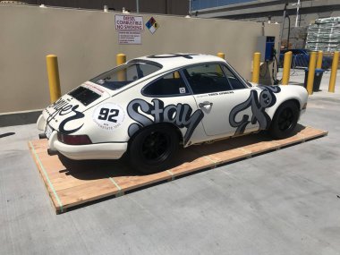 Los Angeles, Ca - 22 Nisan 2018: Porsche klasik arabalar Luftgekuehlt 5 araba, Ganahl kereste göster. Luft 5 porsche taraftarların yıllık toplantısı olduğunu