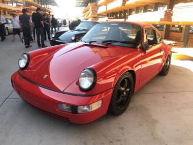 Los Angeles, Ca - 22 Nisan 2018: Porsche klasik arabalar Luftgekuehlt 5 araba, Ganahl kereste göster:.