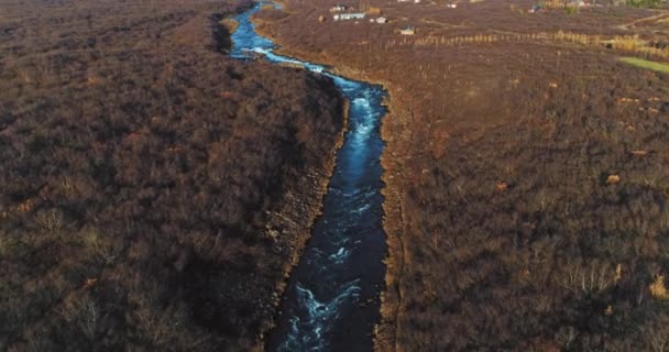 Zdjęcie Lotnicze Słynnej Islandii Jej Pięknym Fascynującym Niepowtarzalnym Krajobrazem Rzekami — Wideo stockowe