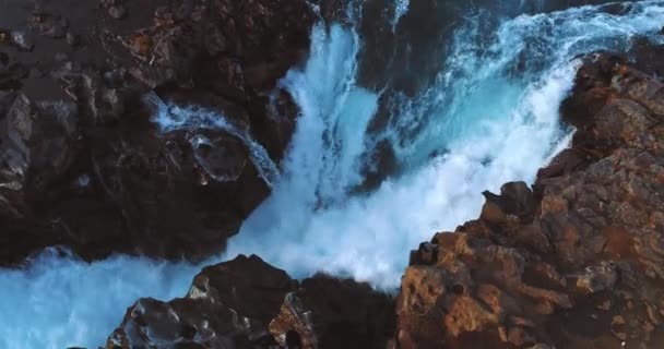 Aerial Shot Famous Iceland Its Beautiful Fascinating Unique Landscape Rivers — Stock Video