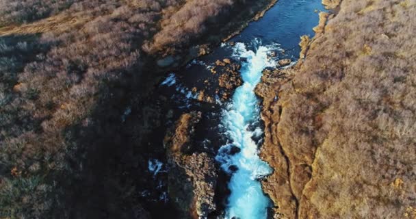 Plano Aéreo Famosa Islandia Con Hermoso Paisaje Único Fascinante Ríos — Vídeos de Stock