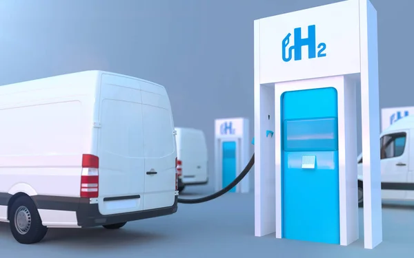 Aachen / Alemanha - 31 de janeiro de 2020: logotipo do hidrogênio no posto de gasolina — Fotografia de Stock