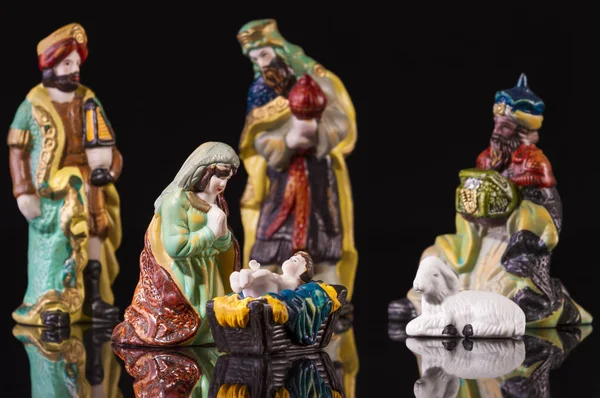 Navidad escena del guardabosques con figuritas — Foto de Stock