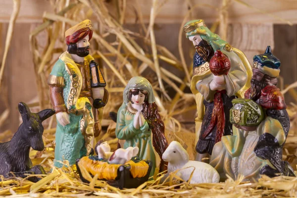 Navidad escena del guardabosques con figuritas — Foto de Stock