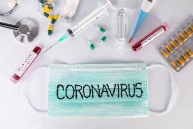 Virüs testi için Coronavirus hastalığı olan kan testi tüpü. 