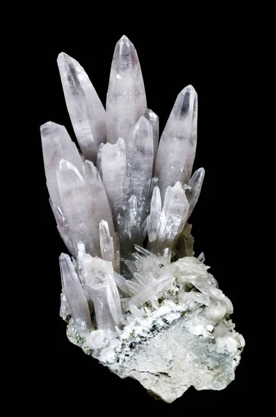 Quartz Crystal on black background — Stock Photo, Image