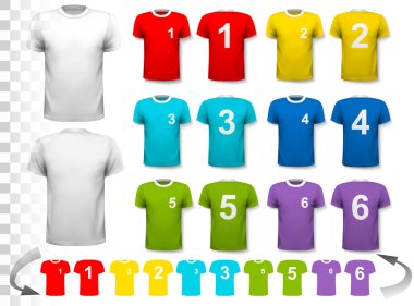Numaraları ile çeşitli futbol formaları topluluğu. T-shirt ben