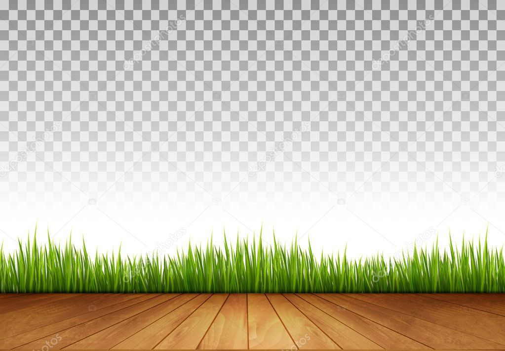 Background with Wooden Floor and Green Grass A transparent Back Stock  Vector Image by ©almoond #125954624