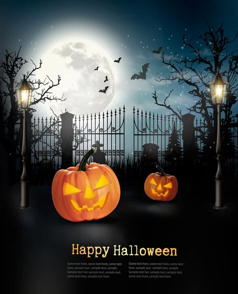 Spooky Halloween bakgrund. Vektor — Stock vektor