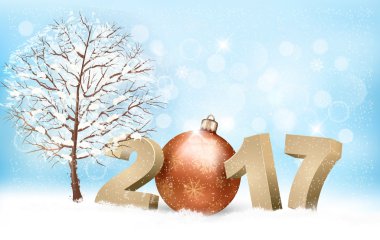 Kış 2017 arka plan ile bir önemsiz şey. Vektör.