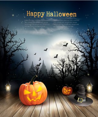 Cadılar Bayramı ürkütücü arka plan. Vektör