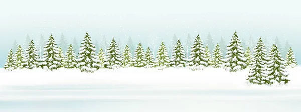 Christmas winter landscape background. Vector. — Stock Vector