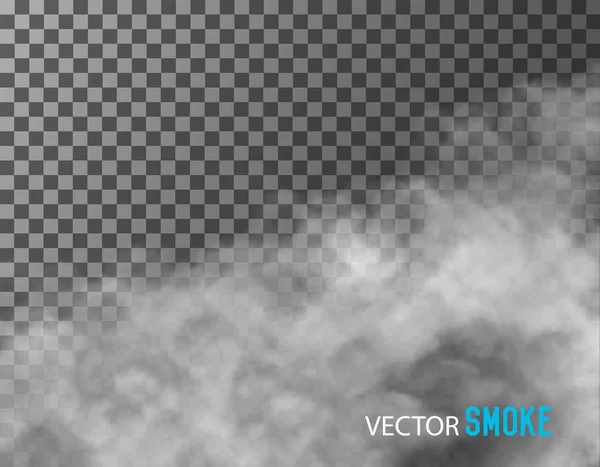 Vector de humo sobre fondo transparente . — Vector de stock