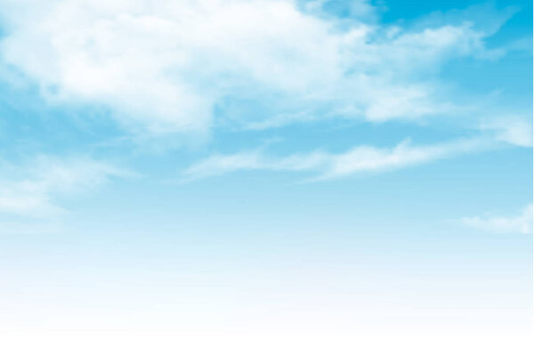 Blue sky with clouds. Vector background.