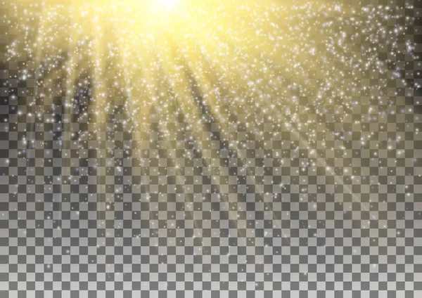 Leuchtende Lichteffekte auf transparentem Hintergrund. Vektor — Stockvektor