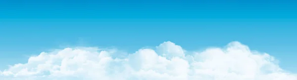 Cielo azul con nubes panorámicas. Fondo vectorial . — Vector de stock